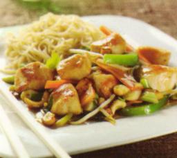Kycklingwok serverad